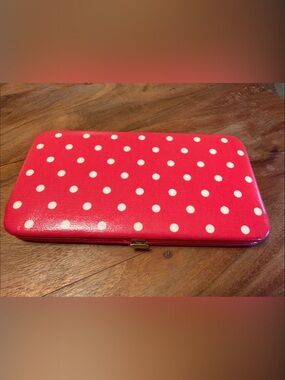 Merona Hot Pink Polka Dot Hinge Wallet